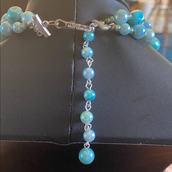 Western Germany Blue Beaded Necklace With AB Crystal - Picture 8 of 13